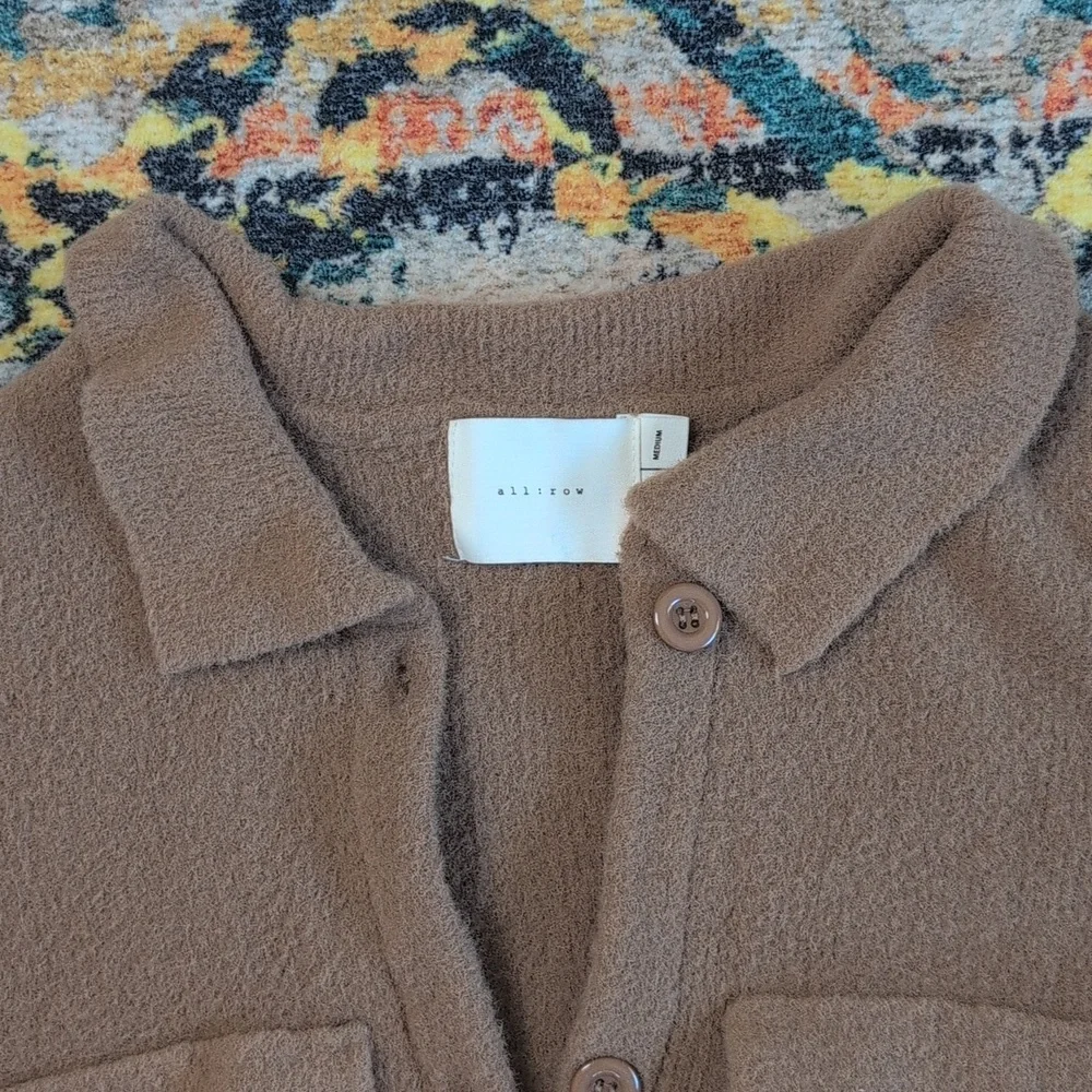 All : Row M Camel Brown Button Up Shacket - Picture 2 of 4